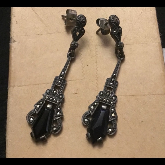 Vintage Marcasite Earrings Pierced Posts - Picture 7 of 12